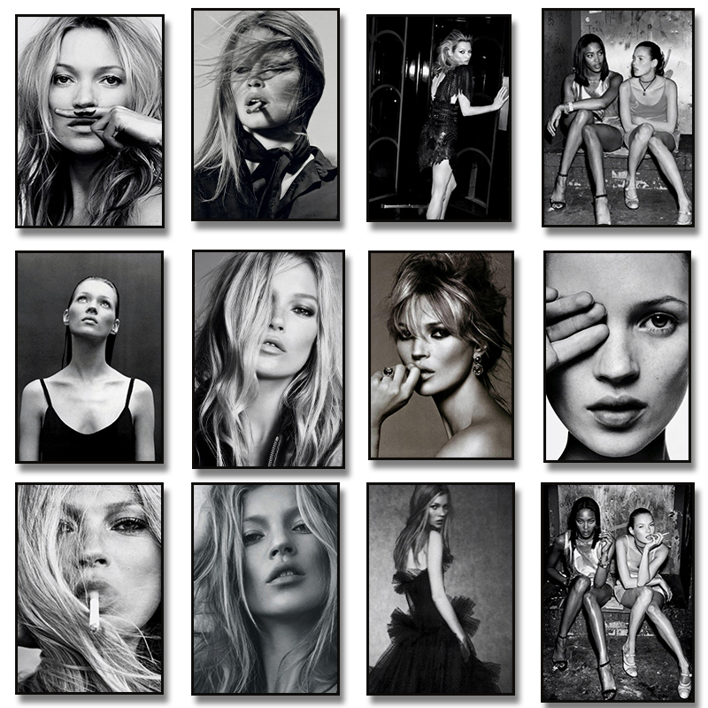 Vintage Collectible Figures - Vintage Retro Photography Kate Moss Smoking