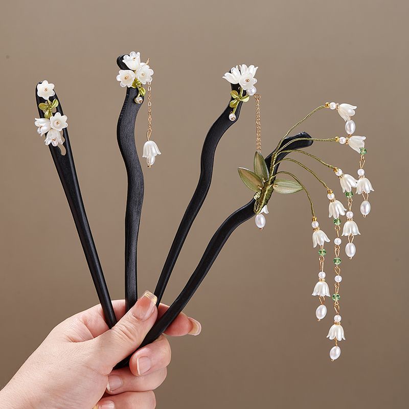 Vintage Collectibles For Sale - Wooden Flower Hairpin Vintage Convallaria Majalis