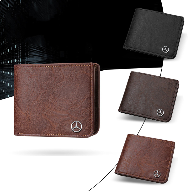 Vintage Collectible Cars - Vintage Metal Logo Leather Wallet Car