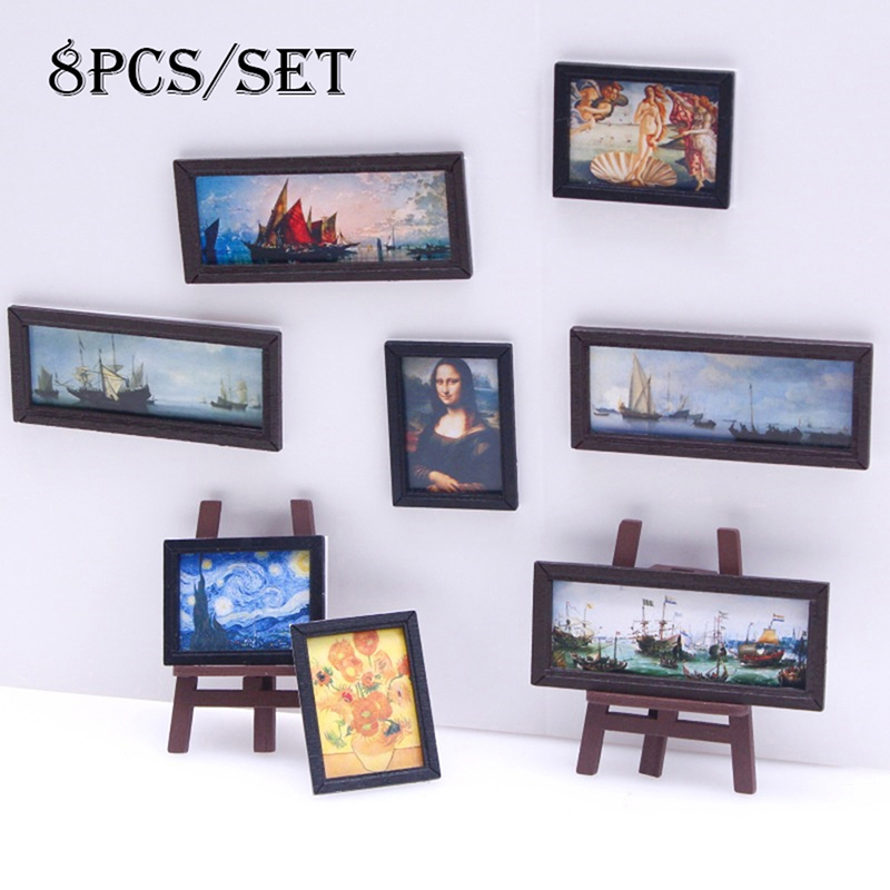 Vintage Toy Collector - 8Pcs/Set 1:12 Dollhouse Miniature Vintage Oil