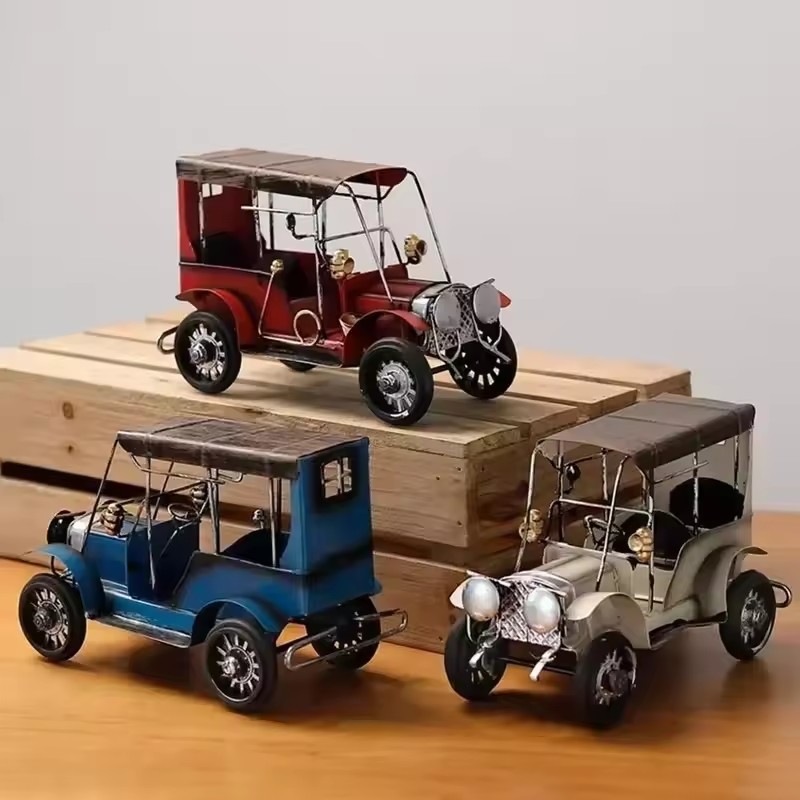 Vintage Collectible Cars - Retro Nostalgic Tin Antique Car Model