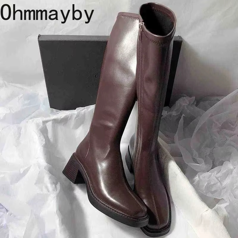 Vintage Thick Heel Women Knee  - огляд і ціна Vintage Zipper