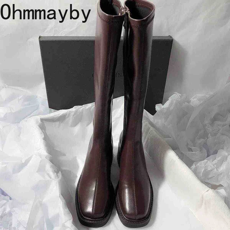 Vintage Thick Heel Women Knee  - огляд і ціна Vintage Zipper