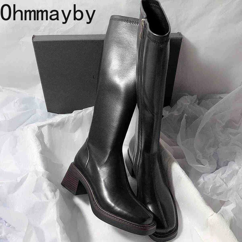 Vintage Thick Heel Women Knee  - огляд і ціна Vintage Zipper